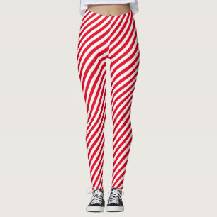 Diagonaal Snoepbandpatroon Leggings