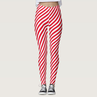 Diagonaal Snoepbandpatroon Leggings