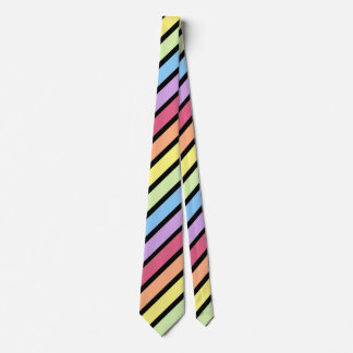Diagonaal streep Stropdas Pastel Regenboog
