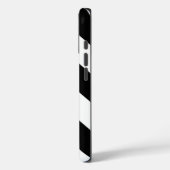 Diagonaal streep zwart-wit, naam, minimalistisch Case-Mate iPhone case (Achterkant / Links)
