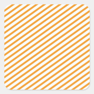 Diagonaal Stripe Oranje patroon Vierkante Sticker