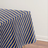 Diagonaal Stripe patroon van Navy Blue en Gold Gli Tafelkleed (Voorbeeld)
