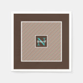 Diagonaal Stripe Patroonmonogram ID596 Servet (Voorkant)