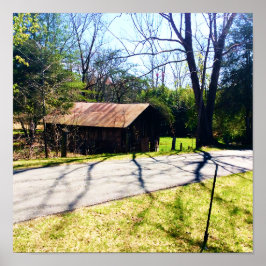 Diagonaal uitzicht een rustieke 100 jaar oude schu poster