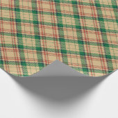 diagonaal van beige groene rode vlekvormig patroo cadeaupapier (Hoek)