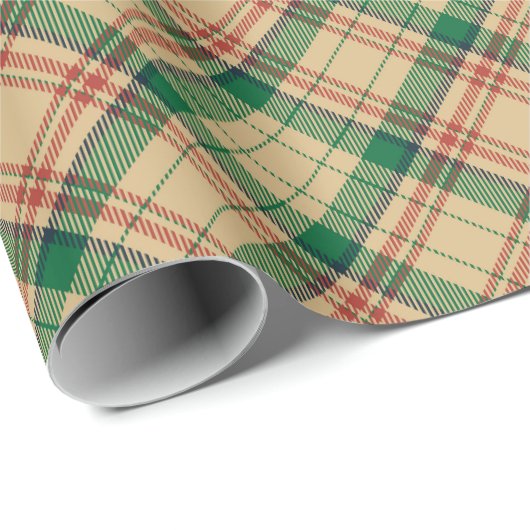 diagonaal van beige groene rode vlekvormig patroo cadeaupapier (Rol Hoek)