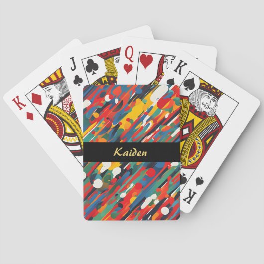 Diagonaal verfspat pokerkaarten (Achterkant)