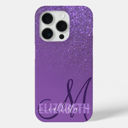Diagonaal Violet Paars glitter gradient ombre Case-Mate iPhone Case (Achterkant)