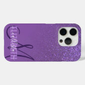 Diagonaal Violet Paars glitter gradient ombre Case-Mate iPhone Case (Achterkant (horizontaal))