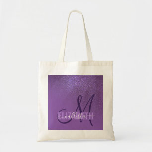 Diagonaal Violet Paars glitter gradient ombre Tote Bag