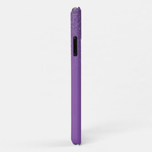 Diagonaal Violet Paarse Glitter Gradient Monogram Case-Mate iPhone Case (Achterkant/rechts)