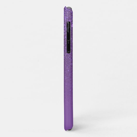 Diagonaal Violet Paarse Glitter Gradient Monogram Case-Mate iPhone Case (Achterkant/links)