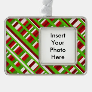 Diagonaal voor kerstpanelen verzilverd kader ornament