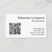 Diagonaal Woodworking Front QR Code Professional Visitekaartje (Achterkant)