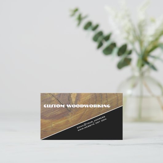 Diagonaal Woodworking Front QR Code Professional Visitekaartje (Staand voorkant)