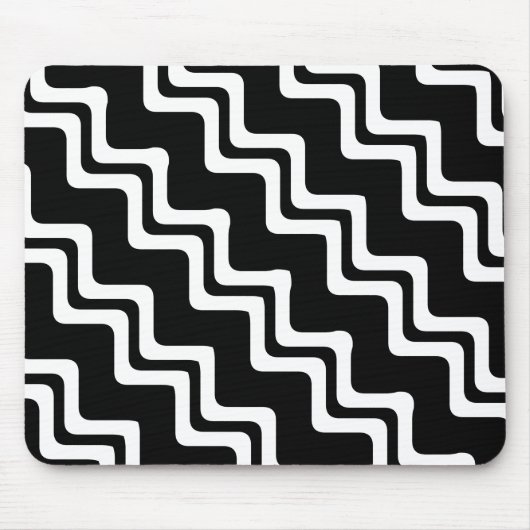 Diagonaal Zig Zag dubbel gekleurd lijnpatroon Muismat (Voorkant)