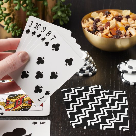 Diagonaal Zig Zag dubbel gekleurd lijnpatroon Pokerkaarten (Insitu)