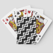 Diagonaal Zig Zag dubbel gekleurd lijnpatroon Pokerkaarten (Achterkant)