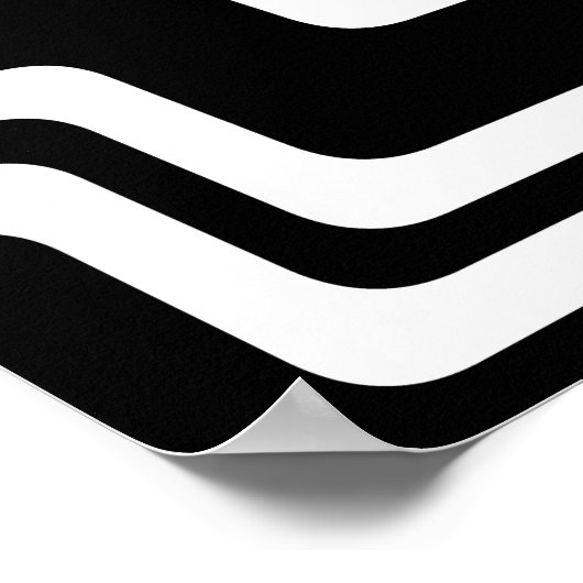 Diagonaal Zig Zag dubbel gekleurd lijnpatroon Poster (Hoek)