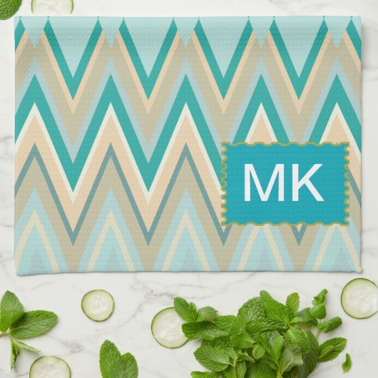 diagonaal zigzag-telefoons theedoek (Gevouwen)