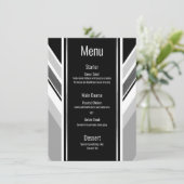 Diagonaal zwart, grijs, metallic strips menu (Staand voorkant)