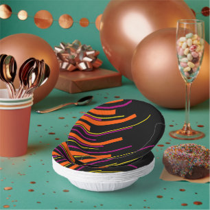 Diagonaal - Zwart, Roze, Oranje en Geel Papieren Kommen