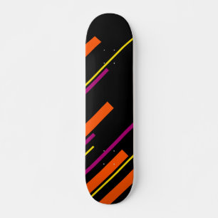 Diagonaal - Zwart, Roze, Oranje en Geel Skateboard