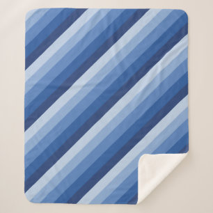 diagonaalstrepen van Ombre, in blauwe tonen Sherpa Deken
