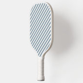 Diagonal blue and white stripes pattern pickleball paddle (Links)