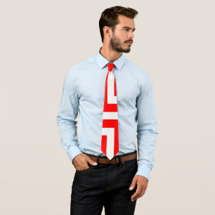 Diagonal Chevron, géant rouge et blanc Cravate