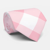 Diagonal géant rose et blanc En vichy Cravate (Roulé)