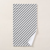 Diagonal gray and white stripes pattern (Serviette à main)