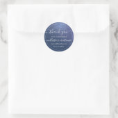Diagonal Navy Blue Glitter Gradient Dank u Ronde Sticker