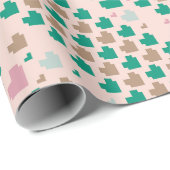 Diagonal Pixel Heart Pattern Cadeaupapier (Rol Hoek)