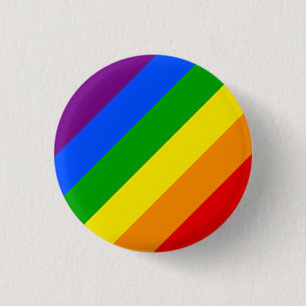 "DIAGONAL RAINBOW" 1,25 inch Ronde Button 3,2 Cm
