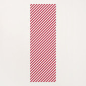 Diagonal red and white stripes pattern yogamat (Achterkant)