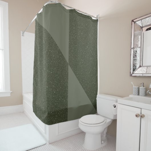 Diagonal Split Moss rideau de douche verte (En situation)