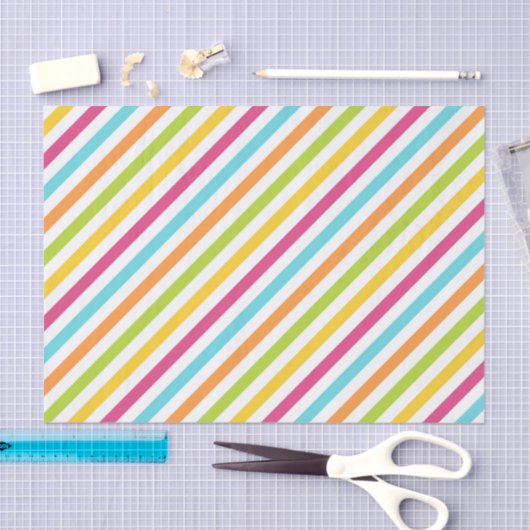 Diagonal stripes in vibrant colors tissuepapier (Craft)