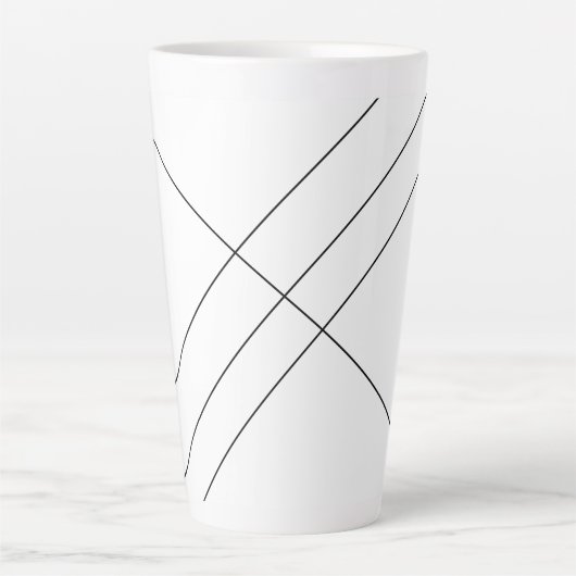 Diagonal Stripes sur Mug en latte noir et blanc (Devant)