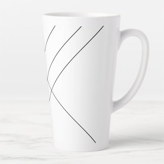 Diagonal Stripes sur Mug en latte noir et blanc (Droite)