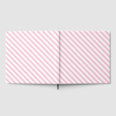 Diagonal white and pink stripes pattern gastenboek (Volledig)