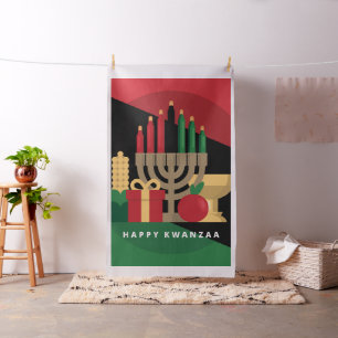 diagonale band Happy Kwanzaa stof