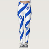 diagonale blauwe ster van de streepwitte david leggings (Voorkant)