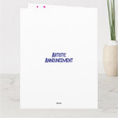 Diagonale Confetti Roze-Geel-Blauw Ontwerp Kaart (Achterkant)