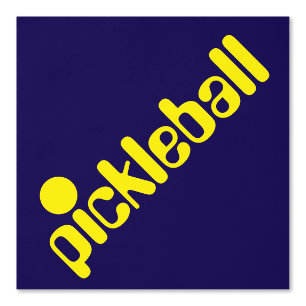 Diagonale Cool Helder Geel PICKLEBALL op de Marine Behang