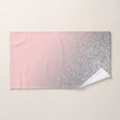 Diagonale Fille Argent Blush Pink Ombre Gradient (Serviette à main)