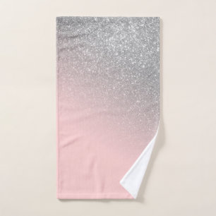 Diagonale Fille Argent Blush Pink Ombre Gradient