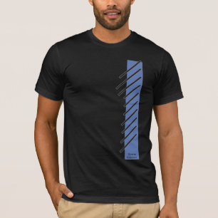 Diagonale gestreepte zwart op blauw klassieker t-shirt