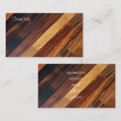 Diagonale houten vloer visitekaartje (Voorkant / Achterkant)