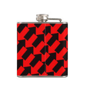 Diagonale in elkaar grijpende pijlen Kolf Rood en  Heupfles (Achterkant)